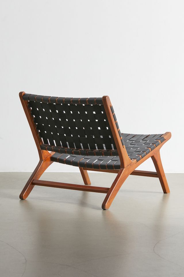 Woven Leather And Wood Chair | Urban Outfitters