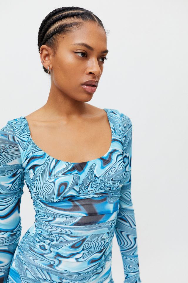 Kiss The Sky Electric Swirl Mesh Mini Dress #2