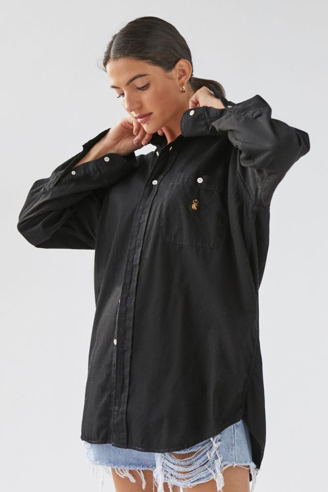 New Urban Outfitters Corelate Button-Down Long Sleeve Shirt $249 MEDIUM high quality Black