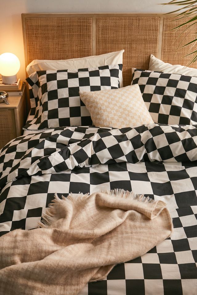 Checkerboard Duvet Set Urban Outfitters, White Duvet Cover Full Urban Outfitters