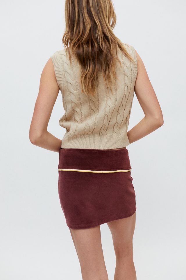 iets frans... Brown Velour Low-Rise Skirt #2