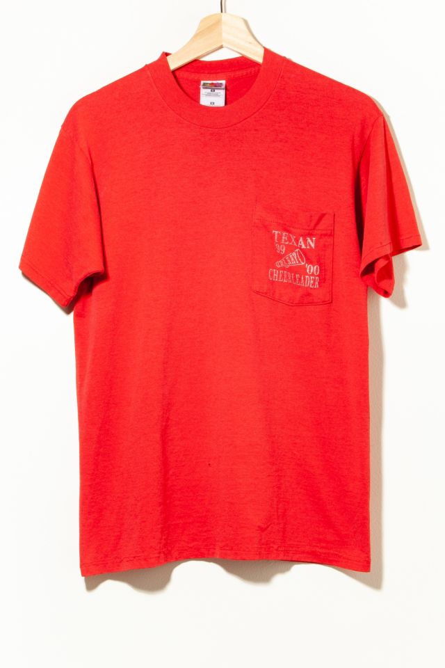 90s Vintage Red Distressed Texan Cheerleader Pocket T-Shirt | Urban ...