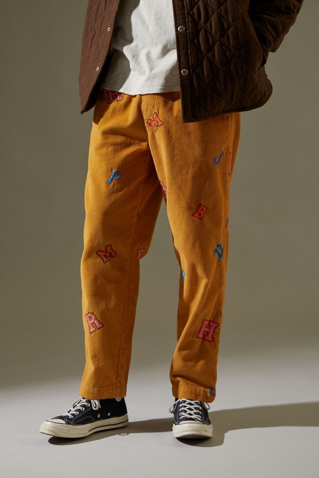 obvious Theory of relativity Decipher UO Embroidered Varsity Letter Corduroy Beach Pant | Urban Outfitters