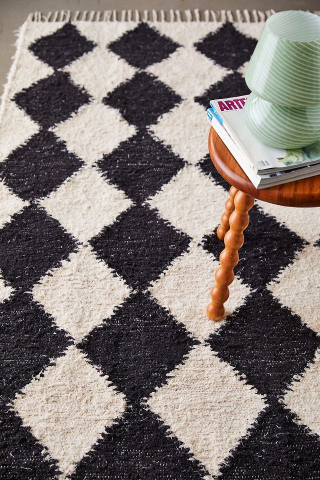 Diamond Woven Shag Rag Rug #2