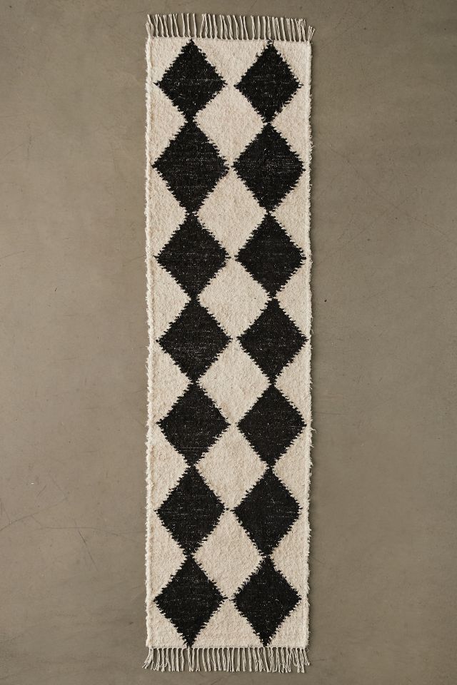 Diamond Woven Shag Rag Rug #3