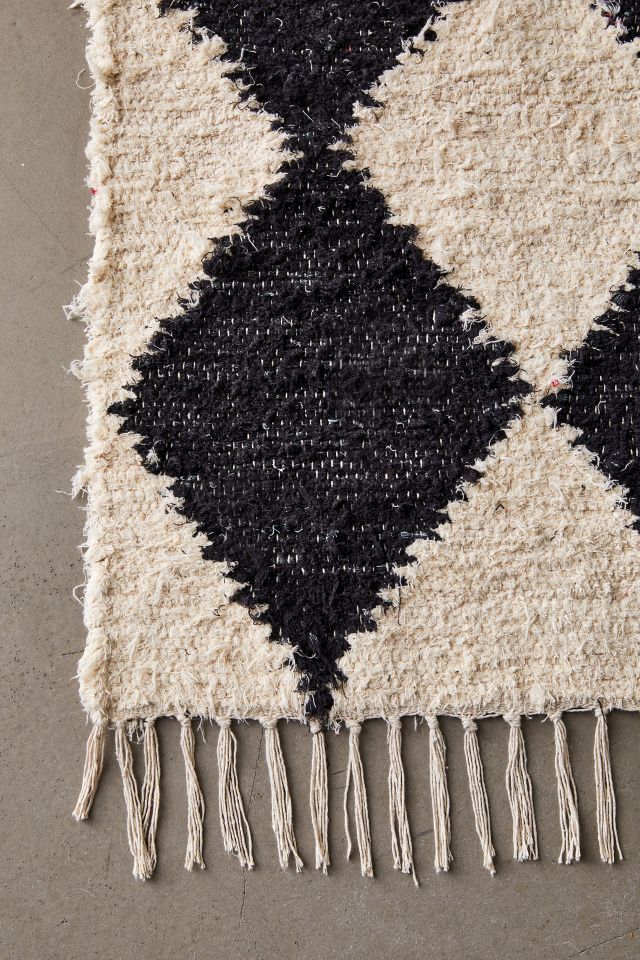 Diamond Woven Shag Rag Rug #5