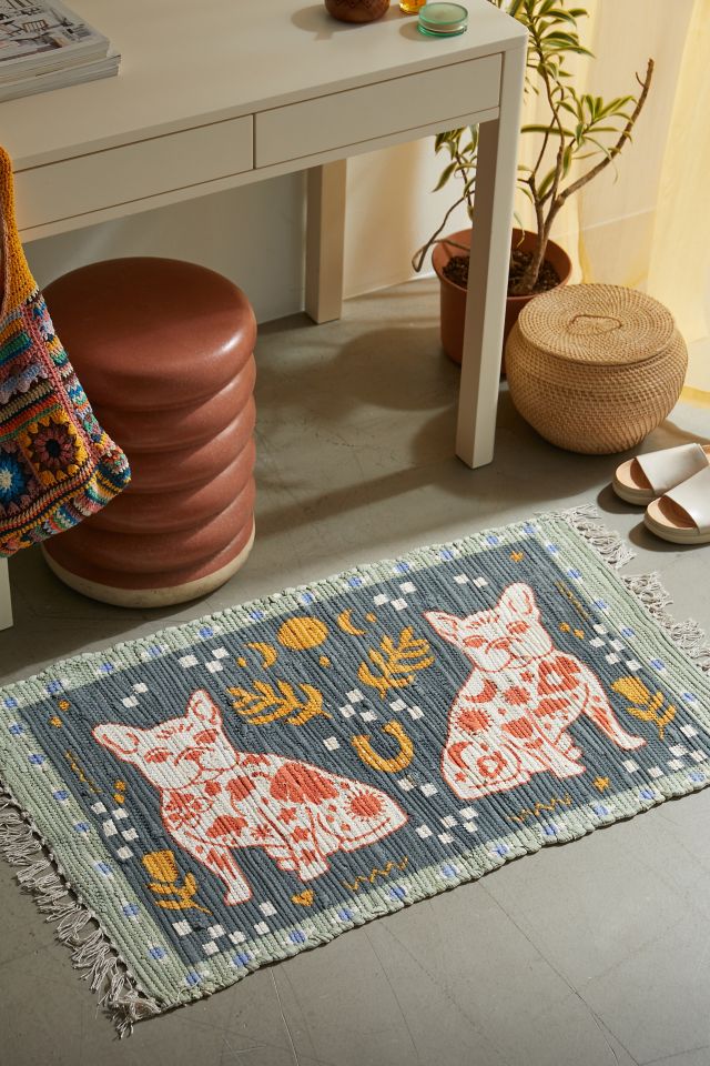 Tattooed Frenchie Printed Rag Rug #1
