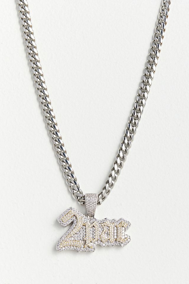 King Ice X 2pac Logo Necklace Urban Outfitters