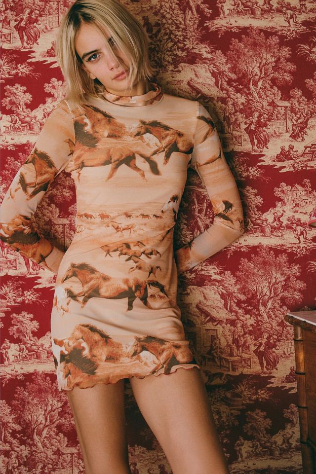 UO Alessia Mock Neck Mini Dress