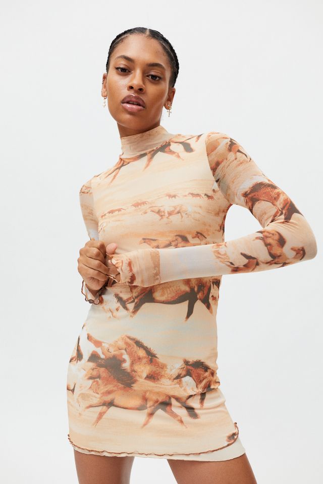 UO Alessia Mock Neck Mini Dress #2