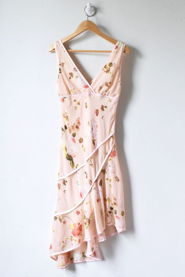 トリートユアセルフFloral vintage like dress Vintage 80s Boho Colorful Cotton Cream Floral Dress With