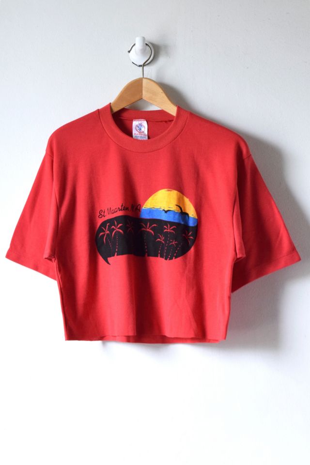 Vintage 70s St. Maarten Cropped T-Shirt | Urban Outfitters