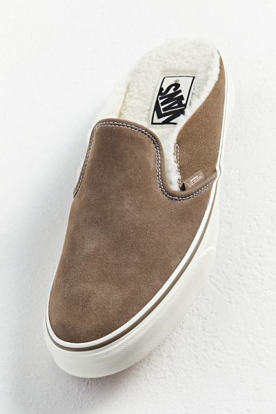 vans tan suede slip on