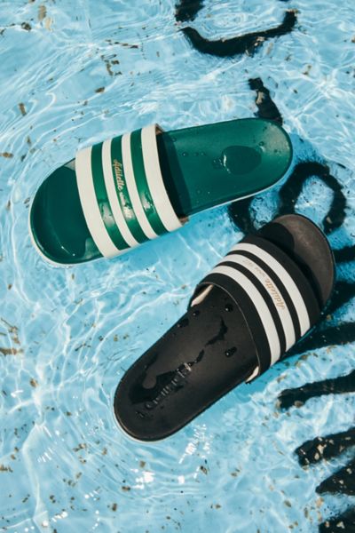 Adidas Originals Adilette Comfort Slide Sandal In Black + Gold | ModeSens