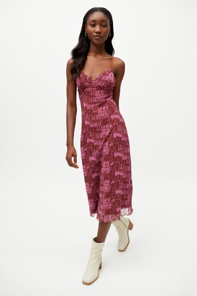 Urban Outfitters Uo Mesh Babydoll Mini Dress in Pink