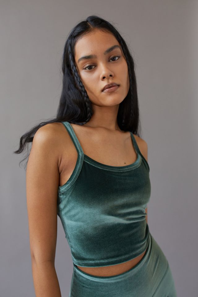 Womens Velvet Crop Tank Top - Crop Tops