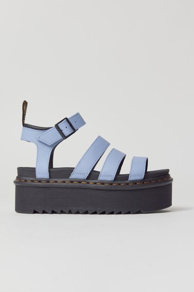 Dr. Martens' Blaire Hydro Leather Strap Platform Sandal In Zen Blue, Women's At Urban Outfitters