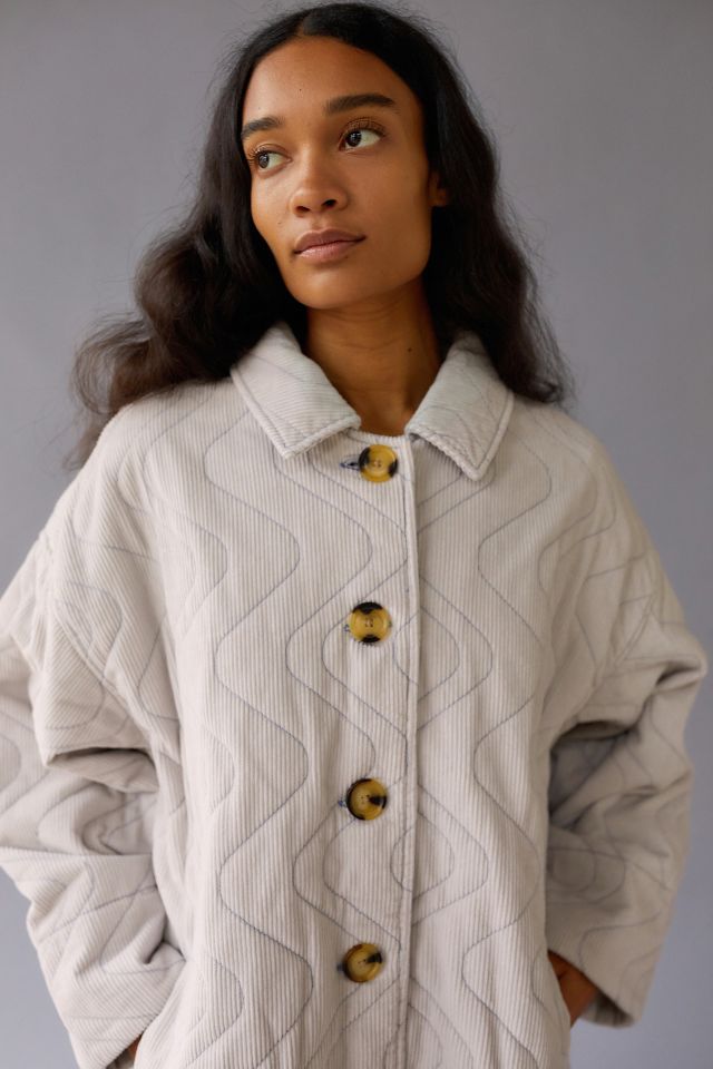 Hallie Quilted Corduroy Car Coat