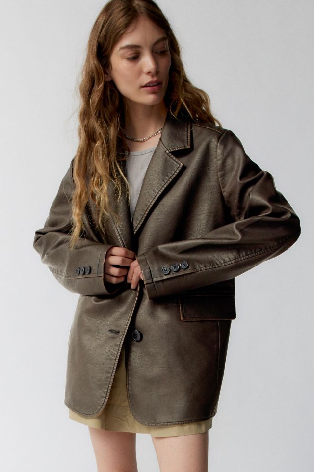 UO Jules Faux Leather Blazer | Urban Outfitters Canada