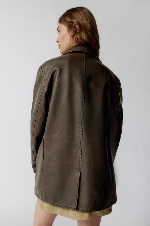 UO Jules Faux Leather Blazer #3
