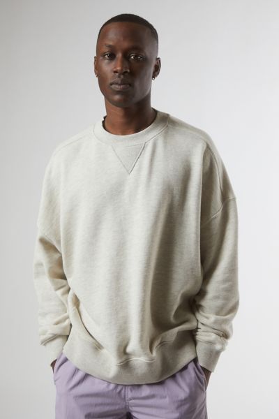 Standard Cloth Oversized Crew Neck Sweatshirt in White for Men