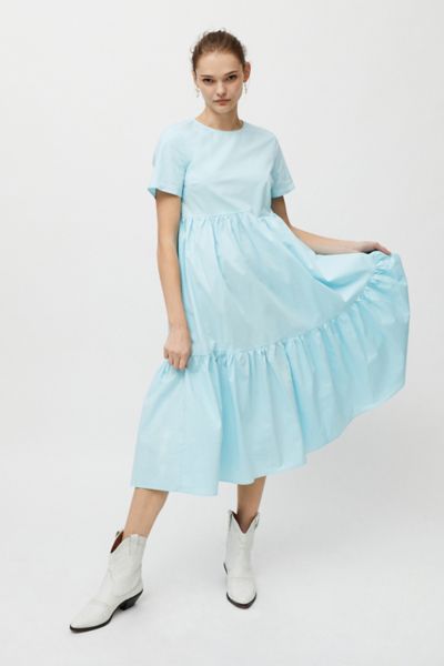 Glamorous Poplin Tiered Midi Dress | Urban Outfitters