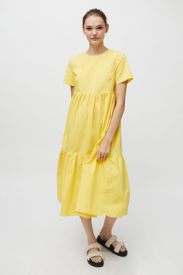 Glamorous Poplin Tiered Midi Dress | Urban Outfitters