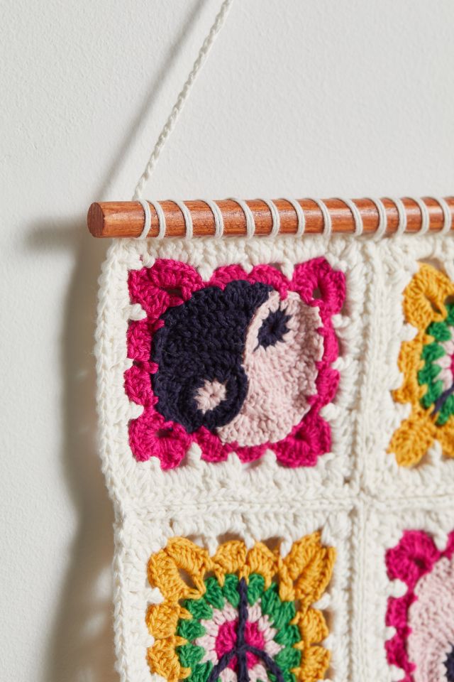 Décoration murale en crochet à motif de paix #3