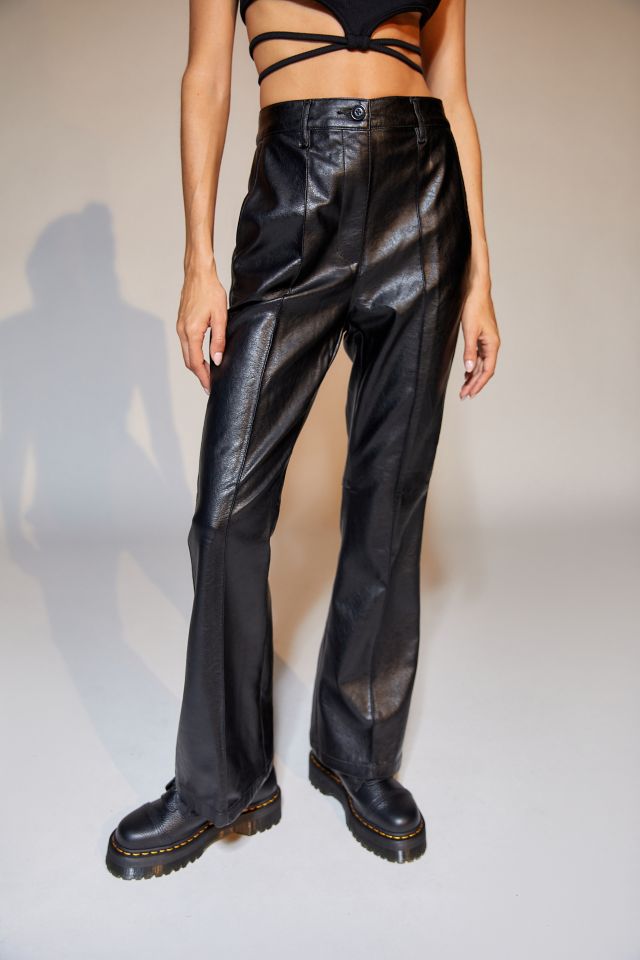 UO Isabella Faux Leather Flare Pant