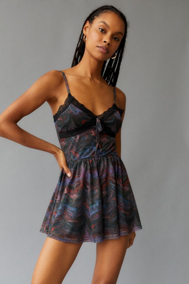 UO Riva Strappy Mesh Romper