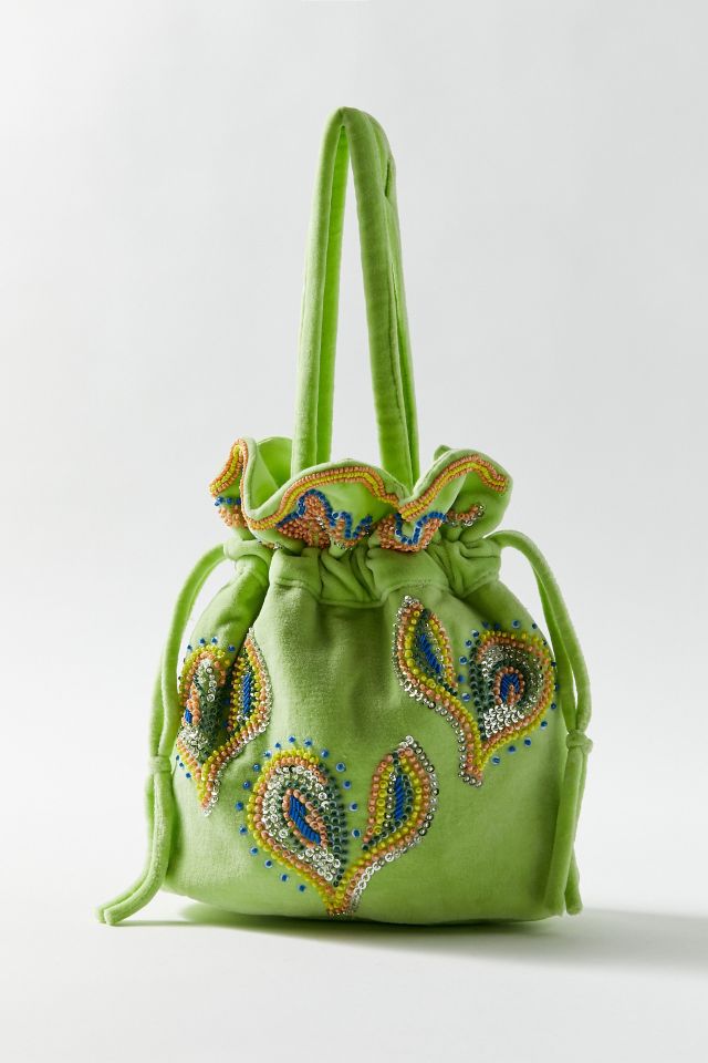 HVISK Ruffle Beaded Paisley Pouch | Urban Outfitters