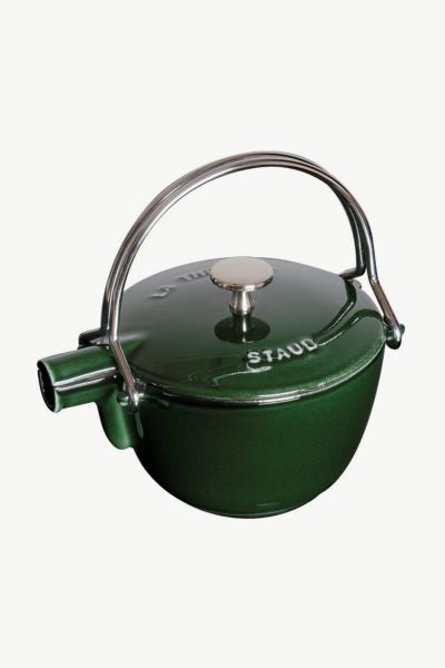 Staub Cast Iron 1qt Round Tea Kettle In Basil