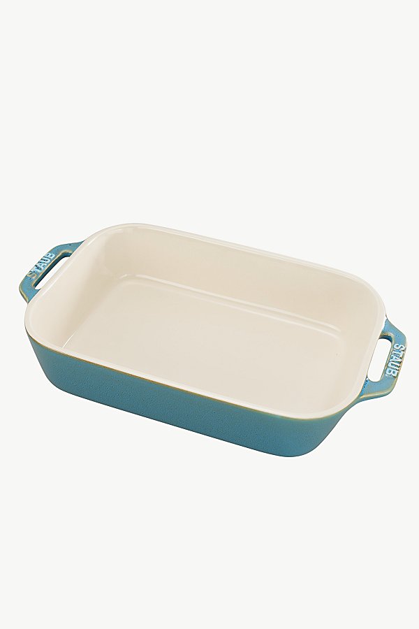 Shop Staub Ceramic 10.5-inch X 7.5-inch Rectangular Baking Dish In Rustic Turquoise At Urban Outfitters