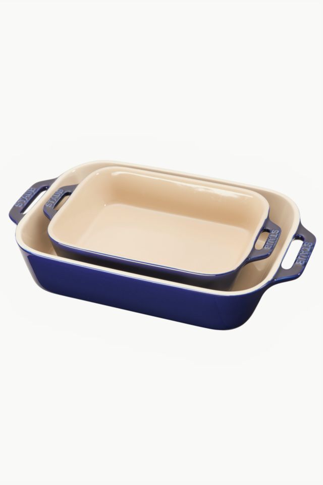 Staub Ceramic 2-pc Rectangular Baking Dish Set in Light Green
