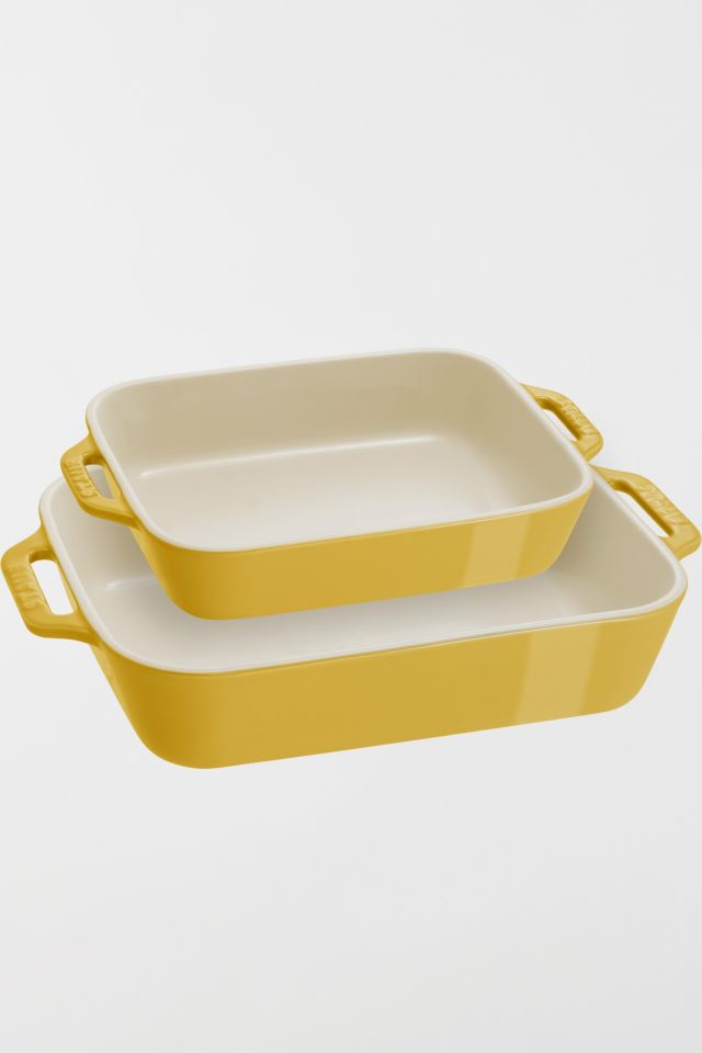 Staub Ceramic 2-pc Rectangular Baking Dish Set in Light Green