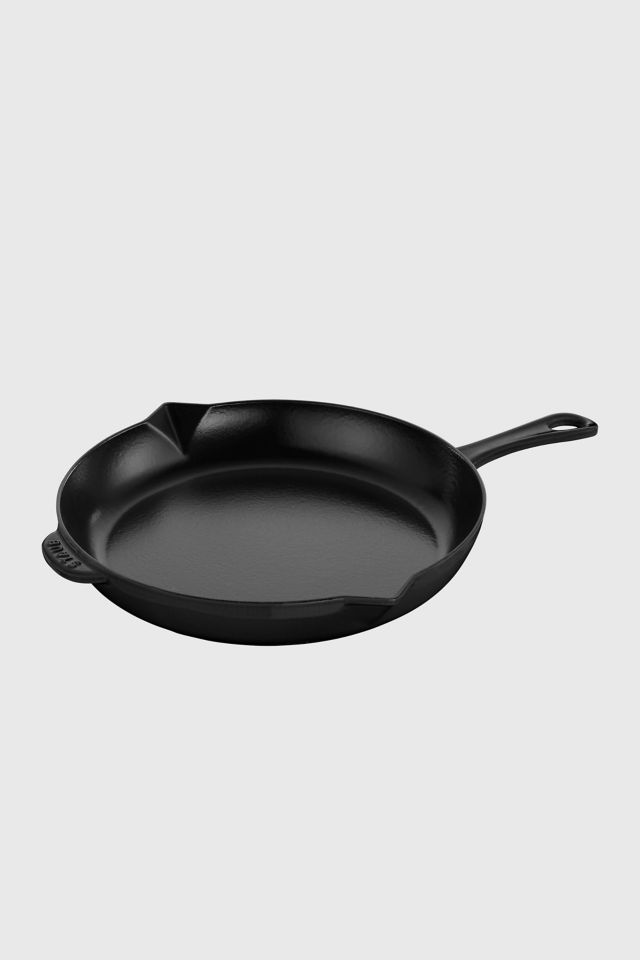 Matte Black 12-inch Enameled Cast Iron Fry Pan with Helper Handle
