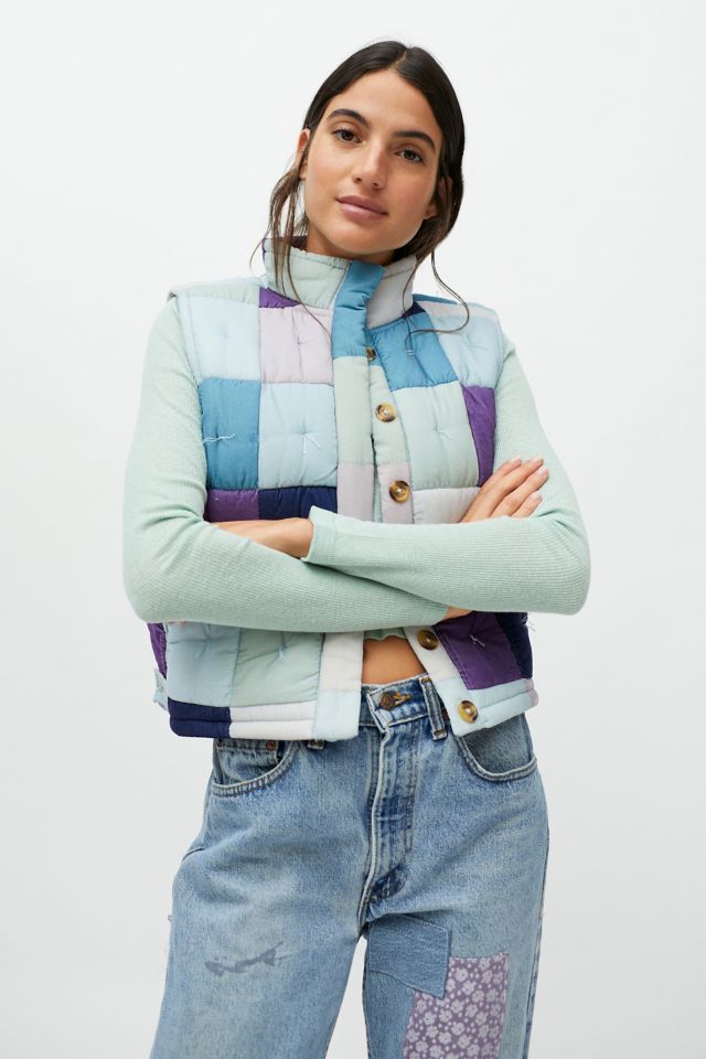 Kimchi Blue Checks Quilted Puffer Vest #1
