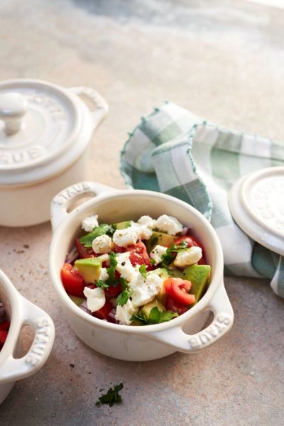 Staub Ceramic 3-pc Mini Round Cocotte Set In White