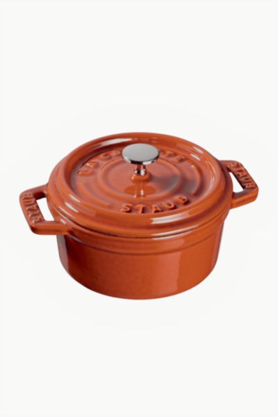 Staub Cast Iron 0.25-qt Mini Round Cocotte In Burnt Orange