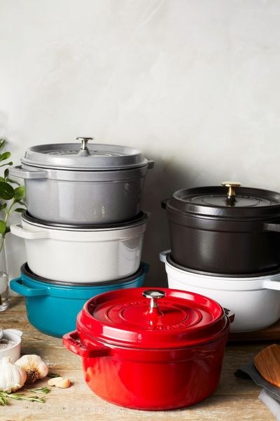 Shop Staub Cast Iron 4-qt Round Cocotte In White At Urban Outfitters