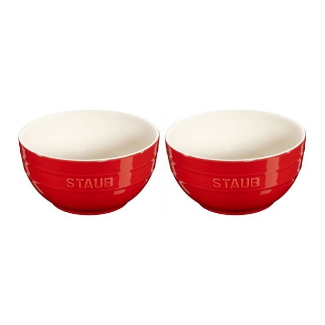 Staub White Ceramic 2-Piece Round Bowl Set
