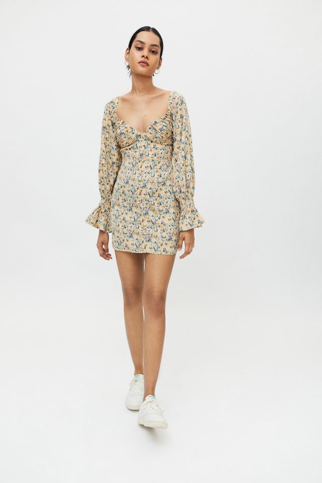 Floral bardot shop mini dress