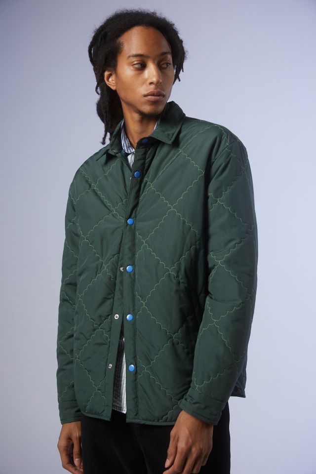 UO Quilted Pattern Button-Down Shirt Jacket | Urban Outfitters