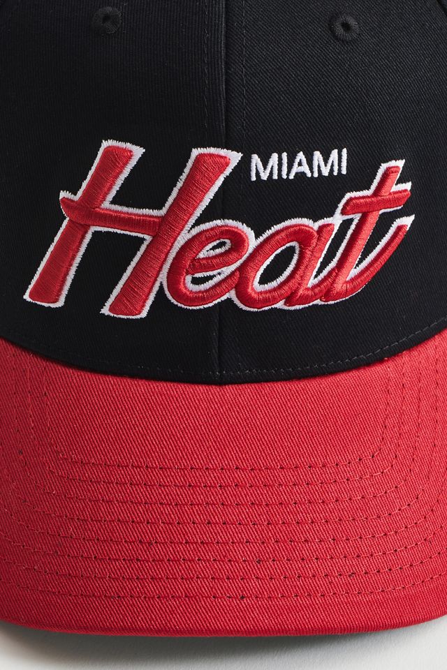 Mitchell & Ness Miami Heat Two-Tone Script Baseball Hat | Urban Outfitters