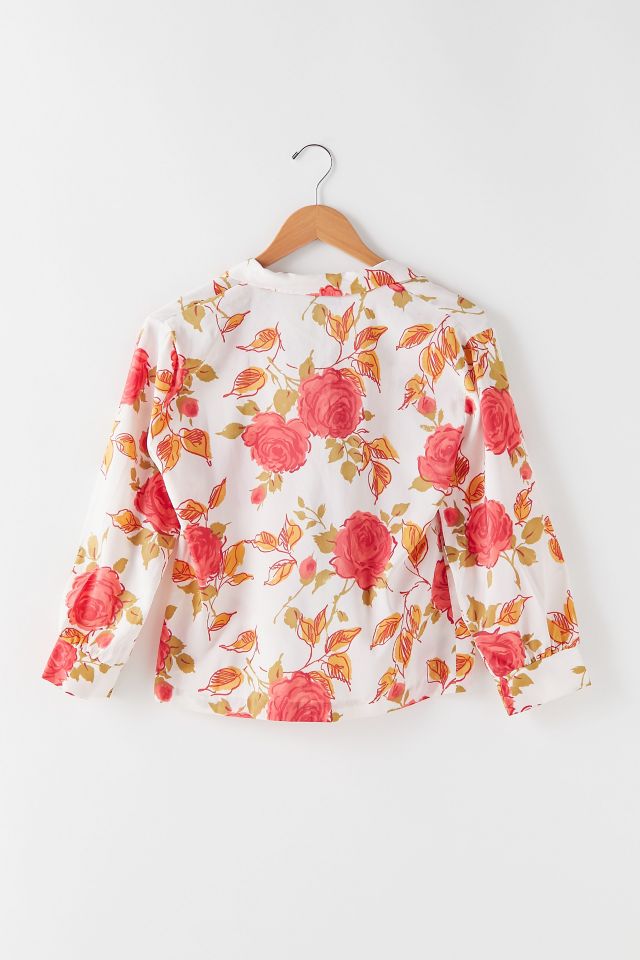 Chemise vintage avec imprimé de roses #1