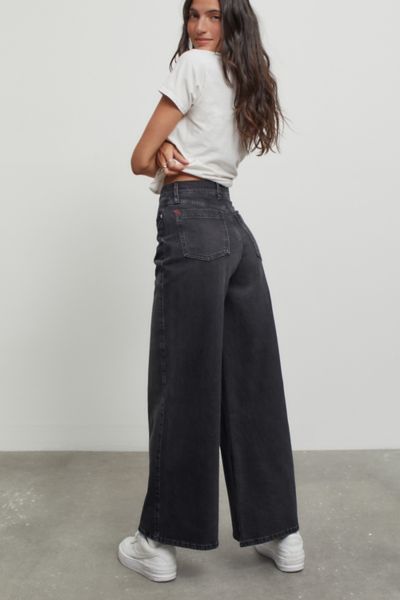 BDG Comfort Stretch The A-Wide Jean - Black Denim | Urban Outfitters