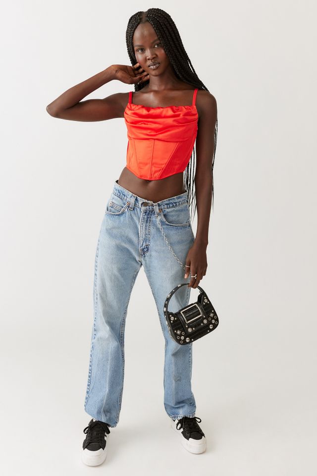 Urban Outfitters Uo Lexi Satin Cowl Corset Top In Red