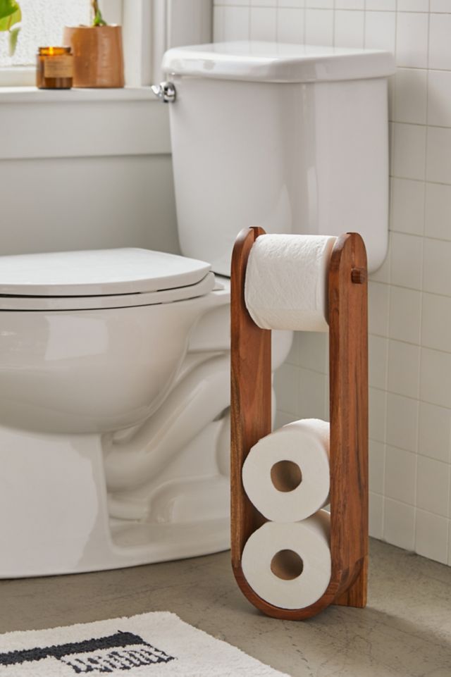 Wooden Toilet Roll Stand, Bathroom Toilet Paper, Washroom Storage