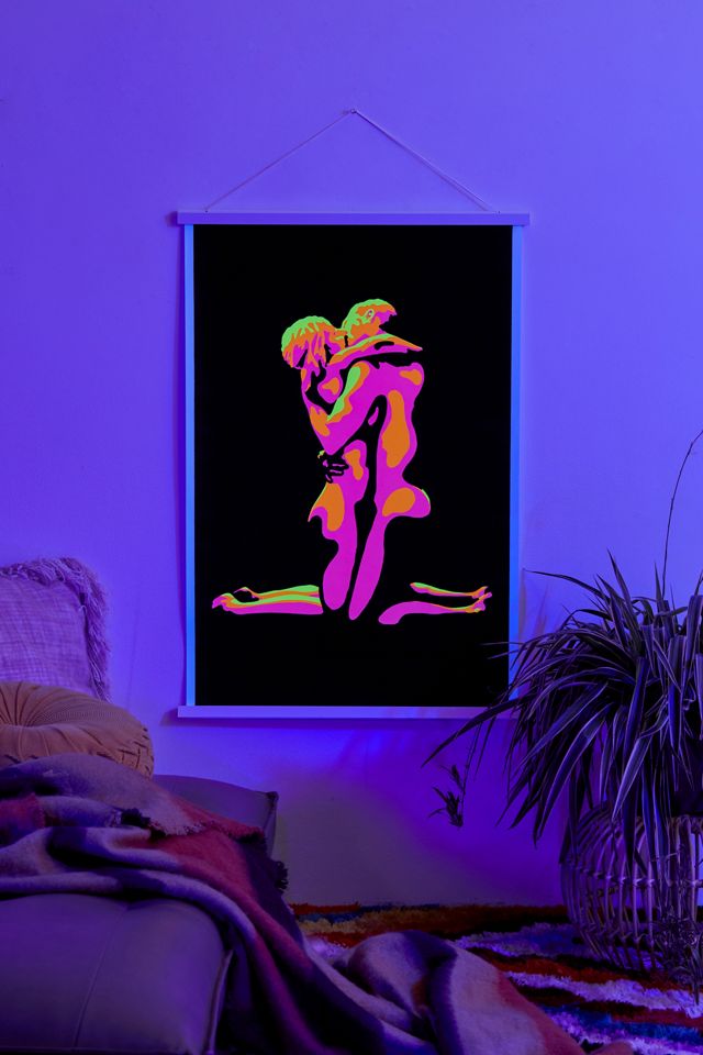 Flaming Love Blacklight Poster | Urban Outfitters Canada