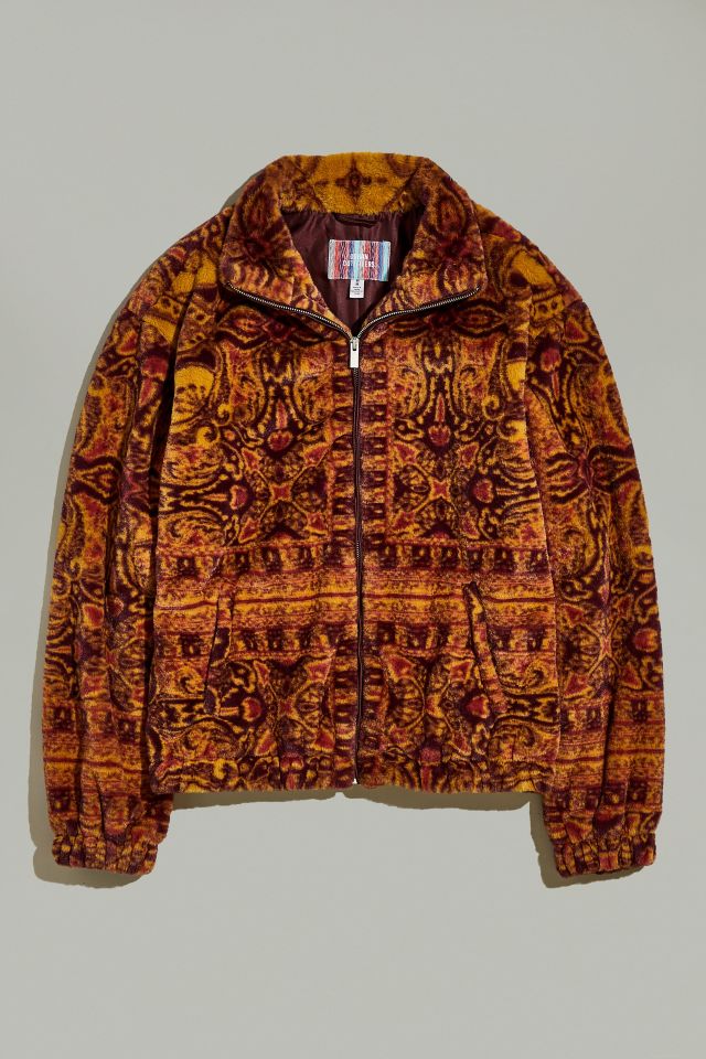 Veste zippée en fausse fourrure imprimé tapis UO #1